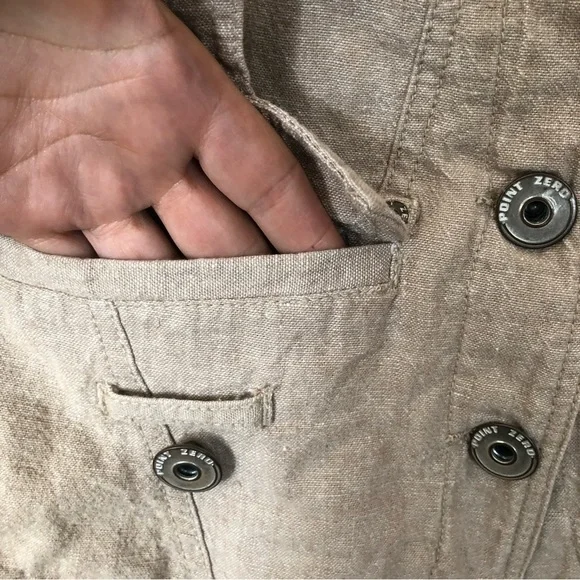 Point Zero Linen Blend Utility Jacket Large - Picture 5 of 7